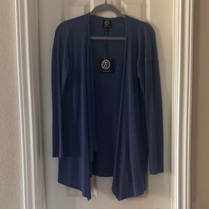 Bobeau Blue Ribbed Open Front Cardigan NWT